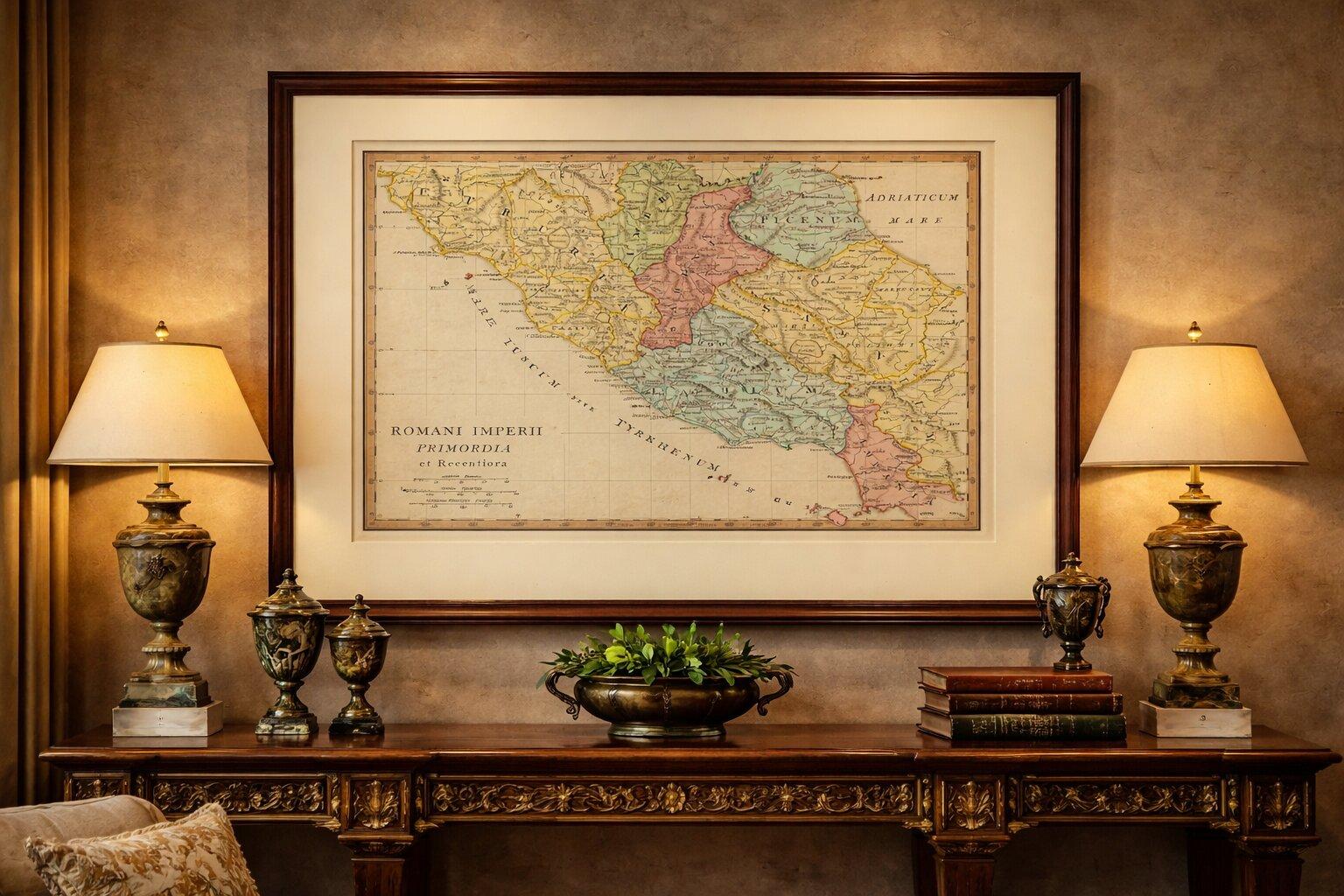 Antique Map of Central Italy & Early Roman Empire – Wilkinson c.1800