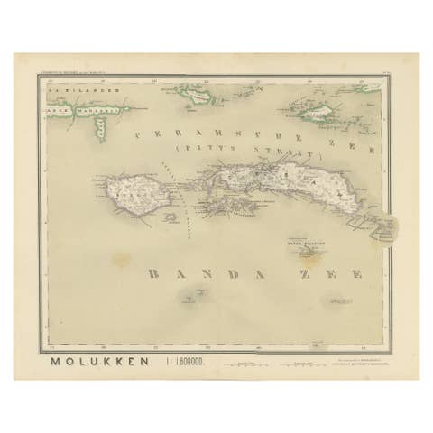 Antique Map of Ceram, Ambon, Banda, Buru, Moluccas by Dornseiffen - 1884