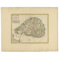 Antique 1764 Map of Ceylon by I. Tirion - Mid-18th Century Print