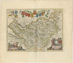 Antique Map of Cheshire, North West England