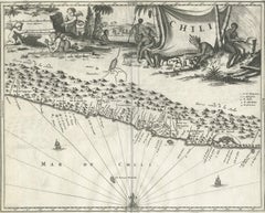 Mapa antiguo de Chile por Montanus, hacia 1671