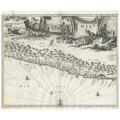Mapa antiguo de Chile por Montanus, hacia 1671
