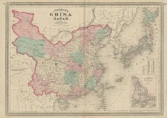 Antique Map of China and Japan by Johnson, 1872