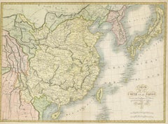 Antique Map of China and Japan by Tardieu, 1821