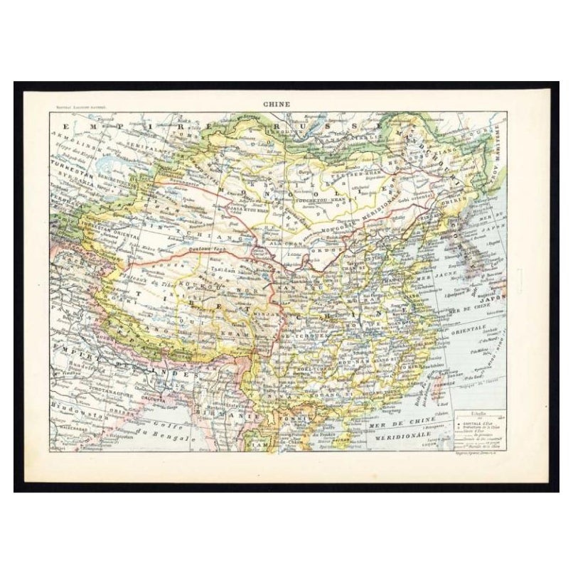 Mappa antica della Cina di Larousse, 1897