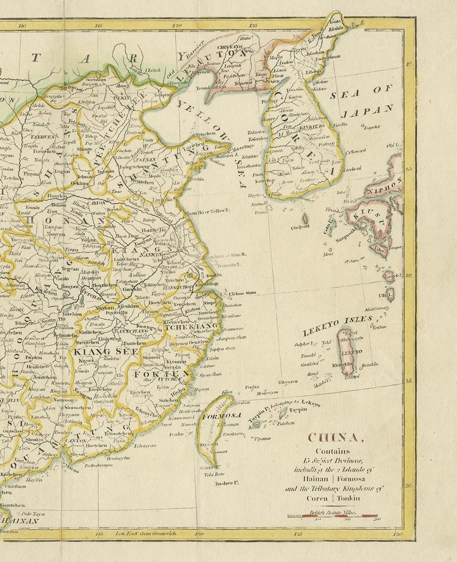 Antique Map of China by Wilkinson '1803' In Good Condition For Sale In Langweer, NL