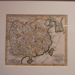 Antique Map of China Including Korea and Taiwan by Vaugondy, 1749