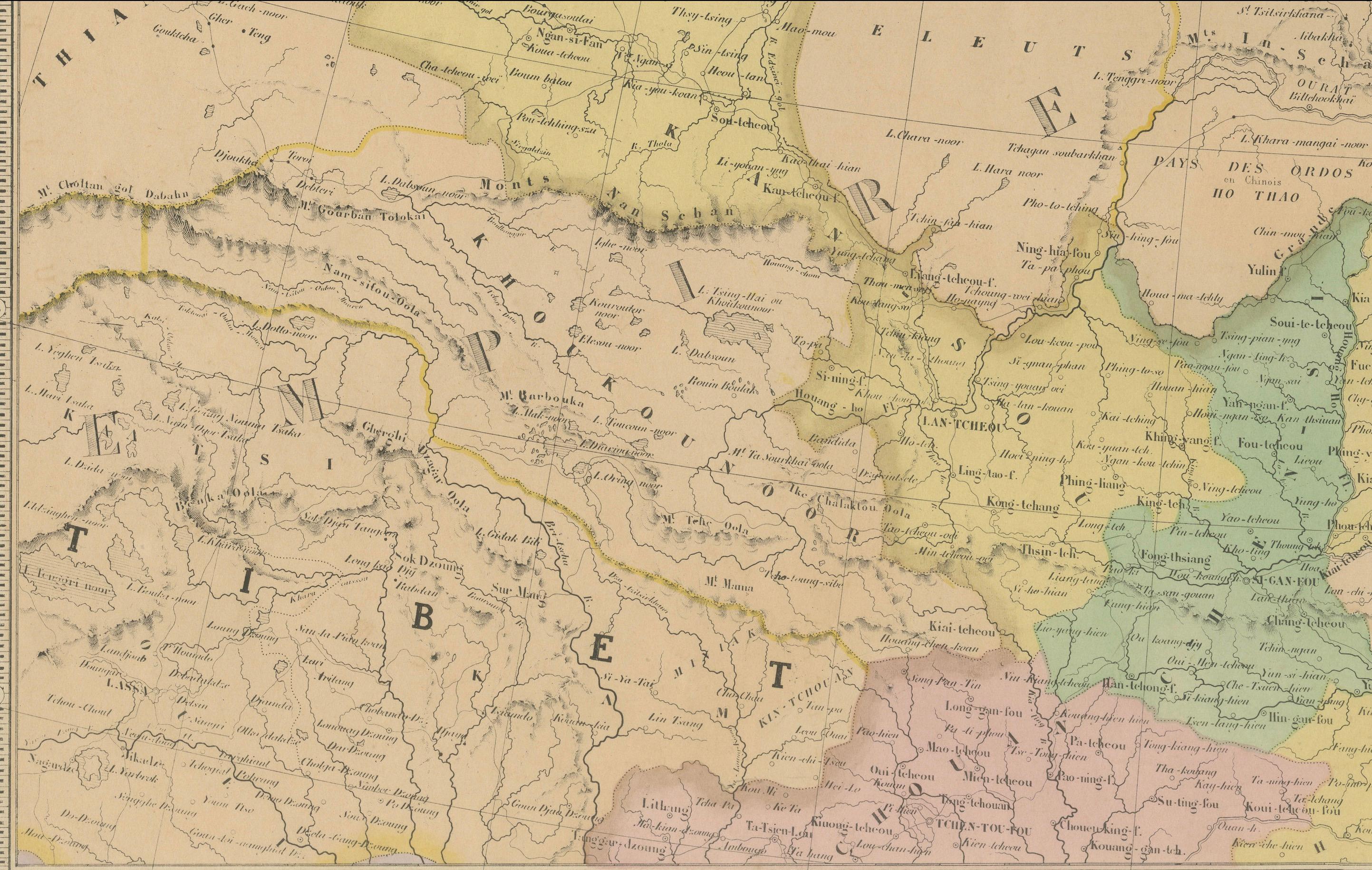 Mapa antiguo de China, Japón y Corea - Asia Oriental por Andriveau-Goujon, 1860 Francés en venta