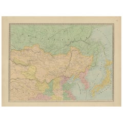 Antique Map of China, Japan & Korea – Eastern Asia by Andriveau-Goujon, 1860