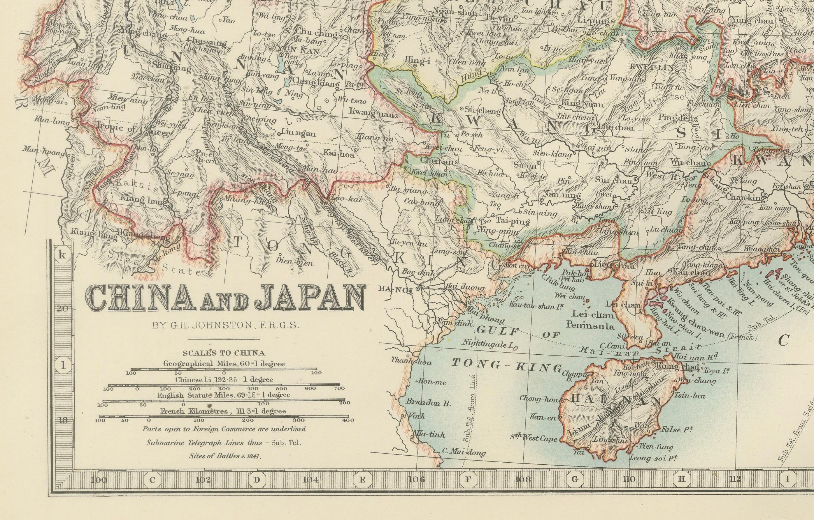 Antique Map of China, Taiwan, Korea, Hong-Kong and Japan, 1903 Bon état - En vente à Langweer, NL