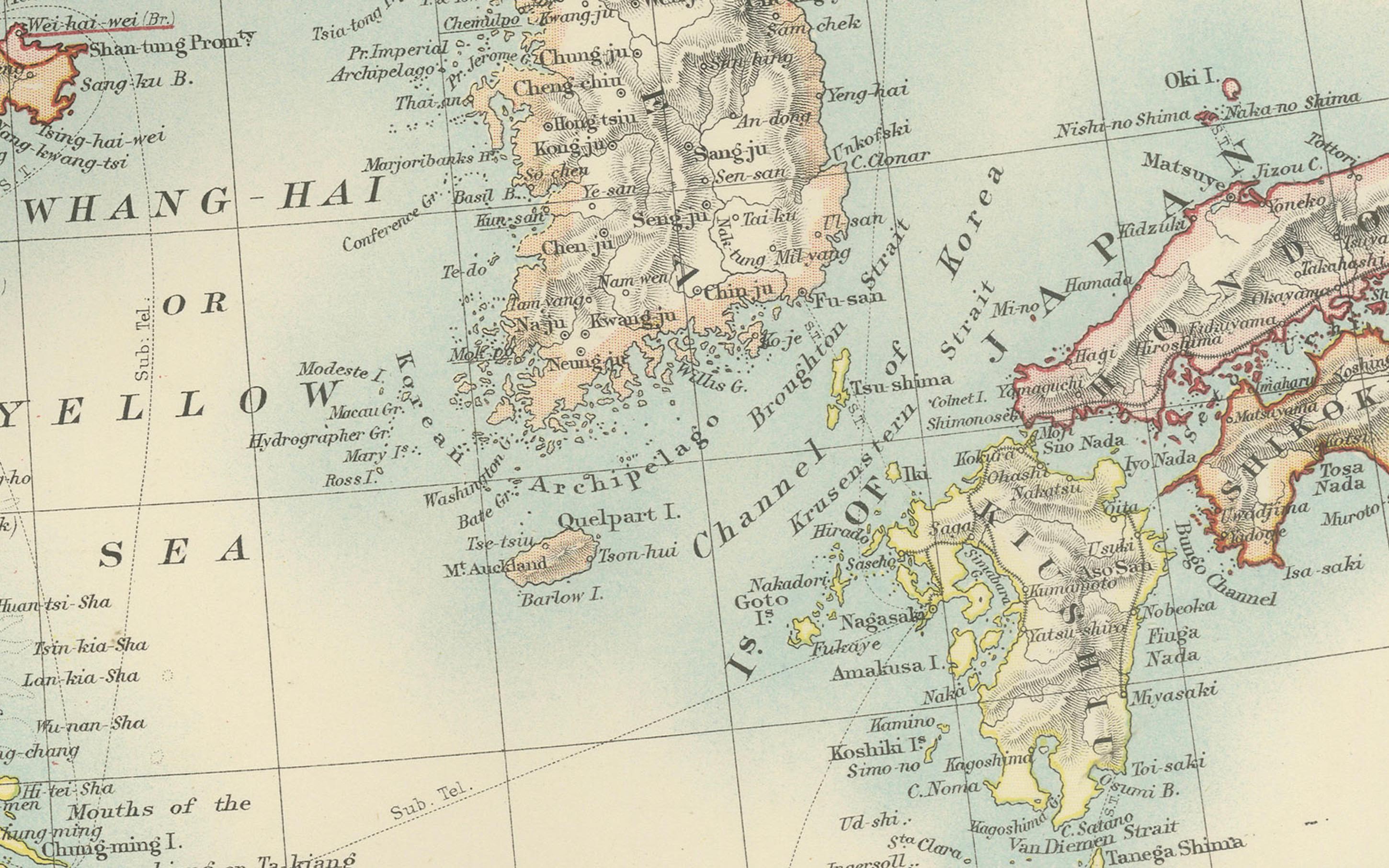 Antique Map of China, Taiwan, Korea, Hong-Kong and Japan, 1903 en vente 2