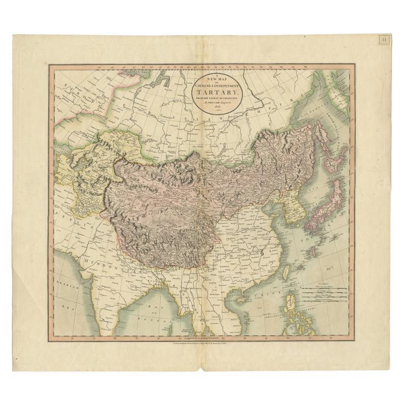 Antique map titled 'A New Map of Chinese & Independent Tartary'. Beautiful map of Chinese Tartary, Korea and Japan. 

Artists and Engravers: John Cary (1755-1835) was a British cartographer and publisher best known for his clean engraving and