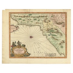 Carte ancienne de Choromandel, Golconda et Orixa, Malabar, Inde, 1744
