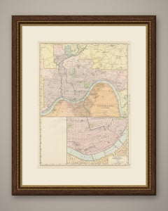 Antique Map of Cincinnati, The Queen City, Rand McNally, 1899