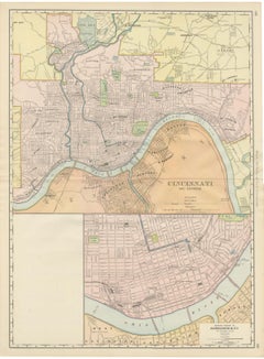Antique Map of Cincinnati, The Queen City, Rand McNally, 1899