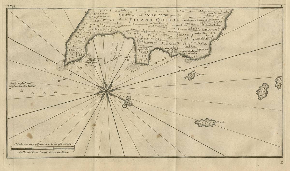 Antique Map of Coiba Island by Anson '1749'