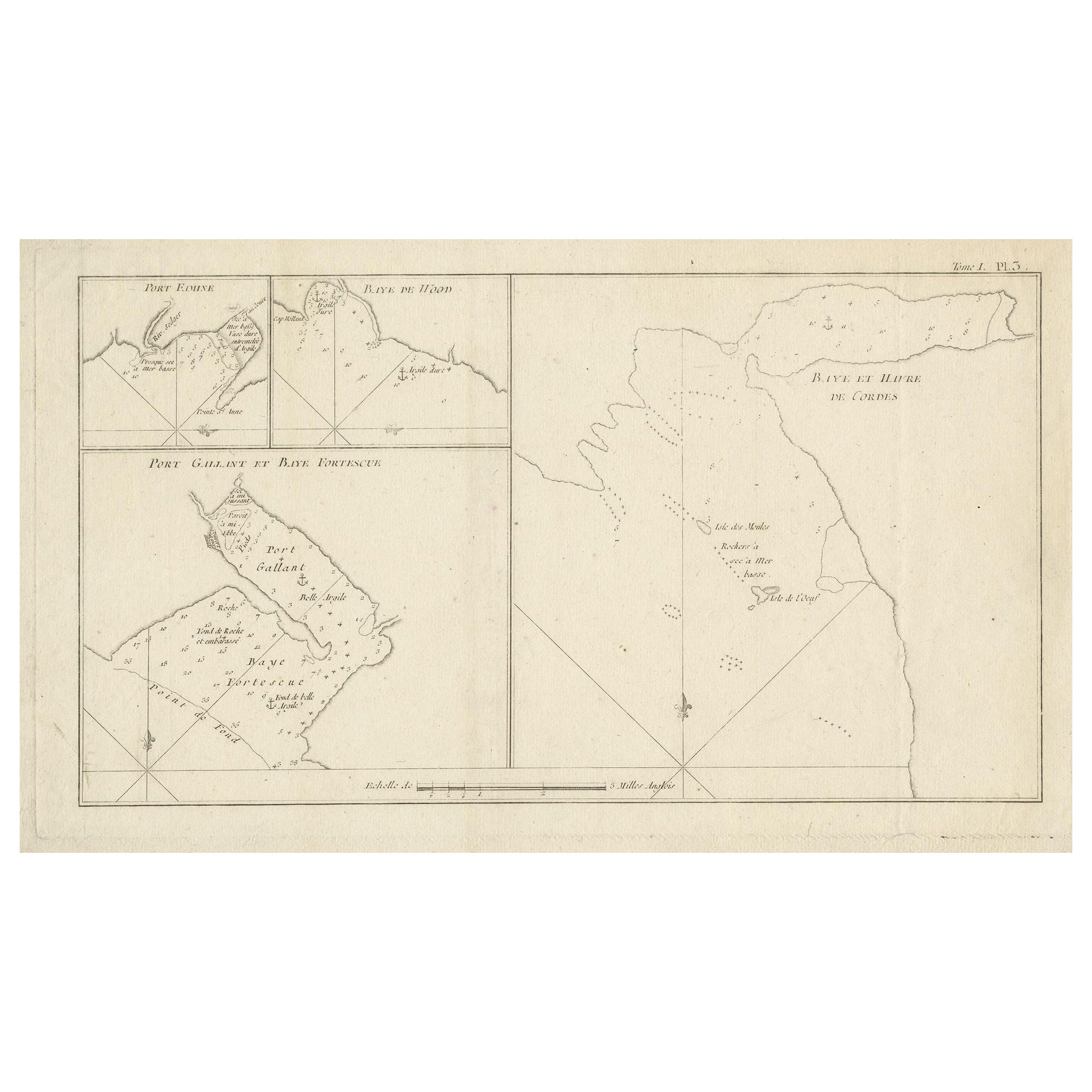Mappa antica della Baia di Cordes e dintorni
