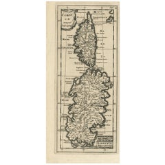 Antike Karte von Korsika und Sardinien, 1729