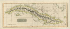 Antique Map of Cuba by John Thomson, Havana Caribbean Island Map, 1816