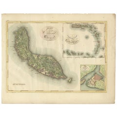 Antique Map of Curacao by Van den Bosch '1818'