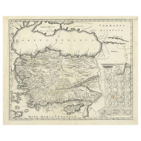 Map of Asia Minor & Cyprus with Medallions – Weigel Engraving c.1720