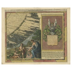 Antique Map of Delfland by Cruquius, 1712