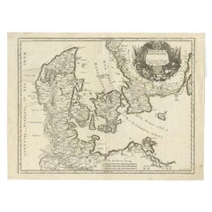 Antique Map of Denmark and Southern Sweden, c.1658