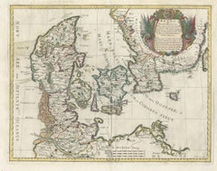 Antique Map of Denmark by De Rossi (1697)