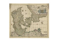 Antique Map of Denmark by F. de Wit, 1680