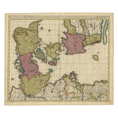 Map of Denmark Divided into Dioceses – G. & L. Valk, ca. 1690