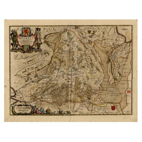 Antique Map of Drenthe, a Province in The Netherlands, 1658