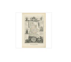 Antique Map of Drôme ‘France’ by V. Levasseur, 1854