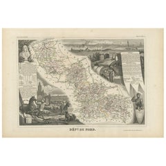 Antike Karte von Du Nord „Frankreich“ von V. Levasseur, 1854