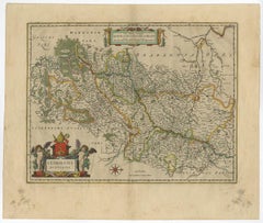 Antique Map of Dutch & Belgium Provinces Limburg, Namen and Ardennes, ca.1635