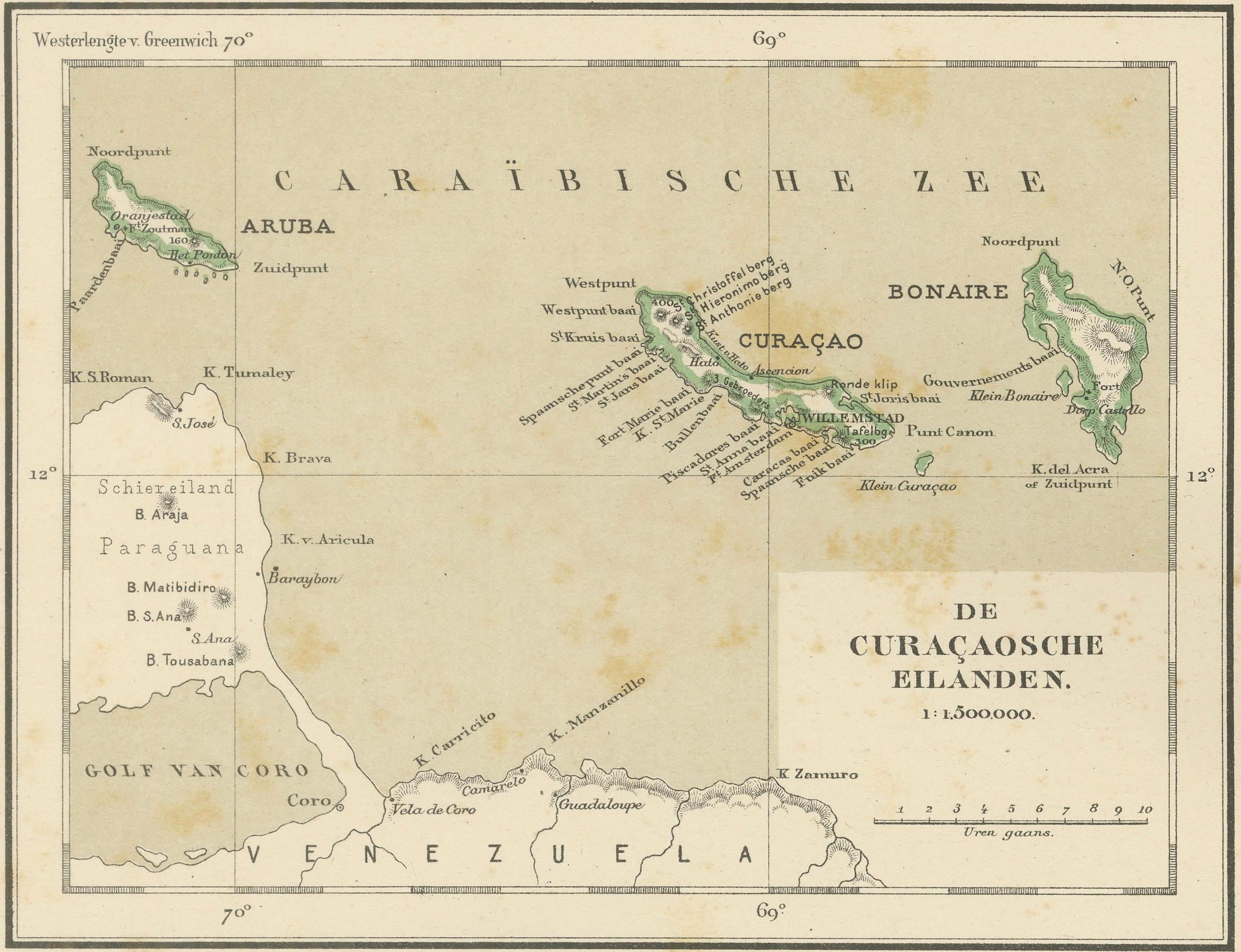 Antique Map of Dutch Colonies in the Caribbean & Suriname by Dornseiffen, 1884 For Sale 7