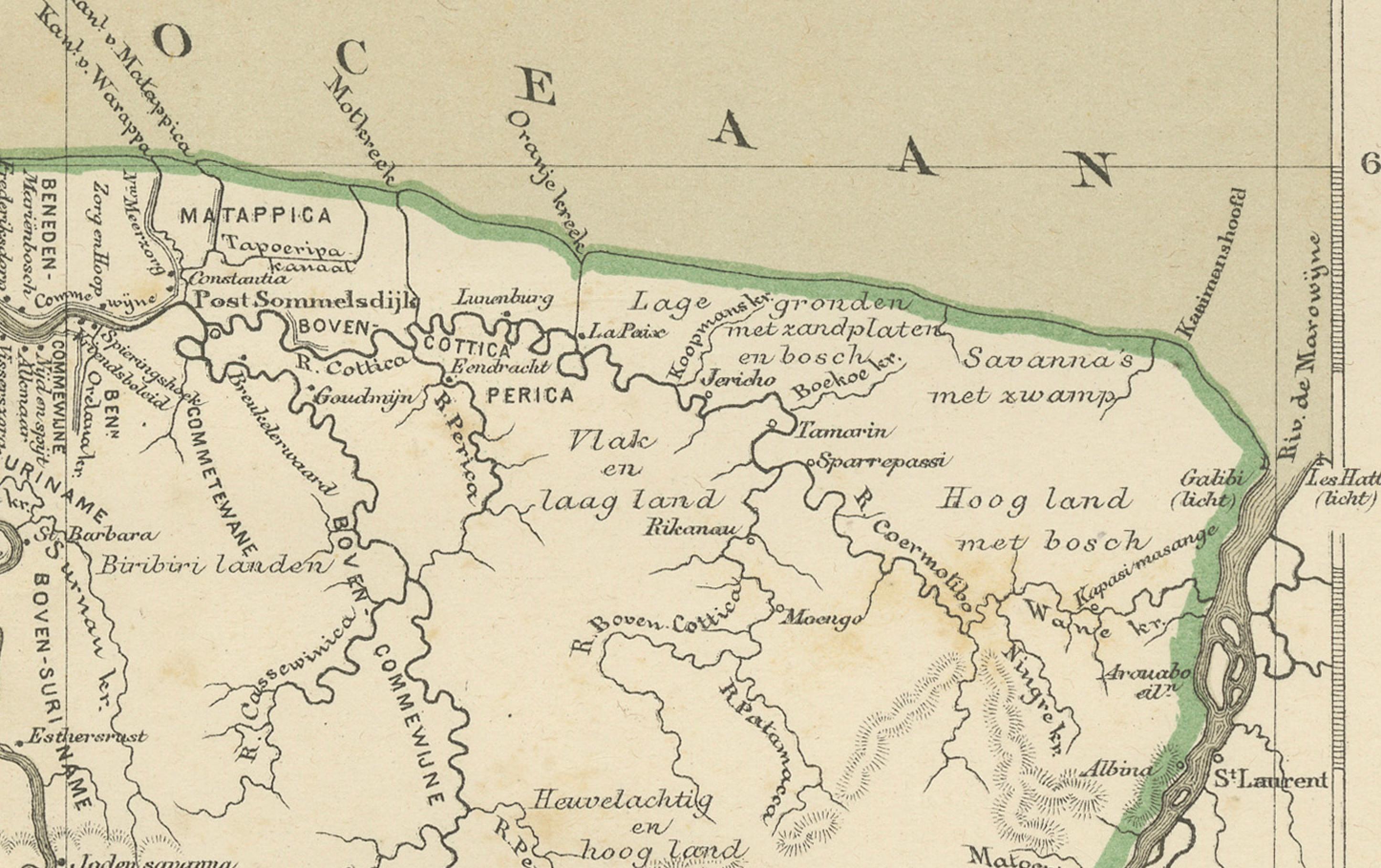 Late 19th Century Antique Map of Dutch Colonies in the Caribbean & Suriname by Dornseiffen, 1884 For Sale