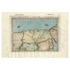 Antique Map of Early Egypt and the Nile Delta, Published in c.1598