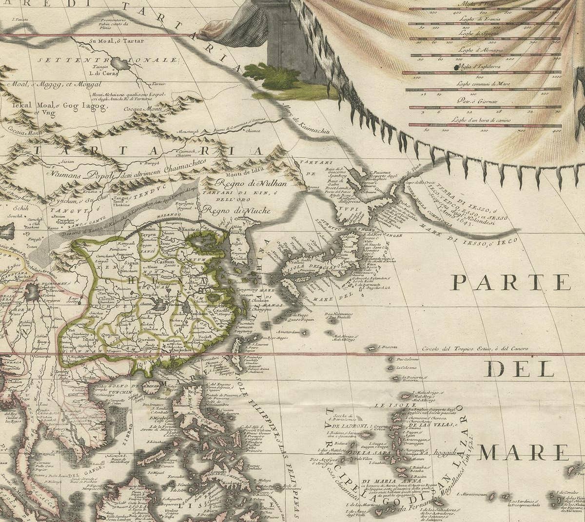 Antique Map of East Asia by Coronelli, circa 1690