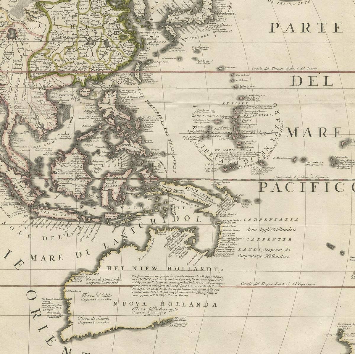 Antique Map of East Asia by Coronelli, circa 1690