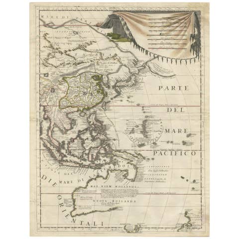 Antique Map of East Asia by Coronelli, circa 1690