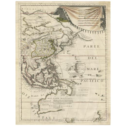 Antique Map of East Asia by Coronelli, circa 1690