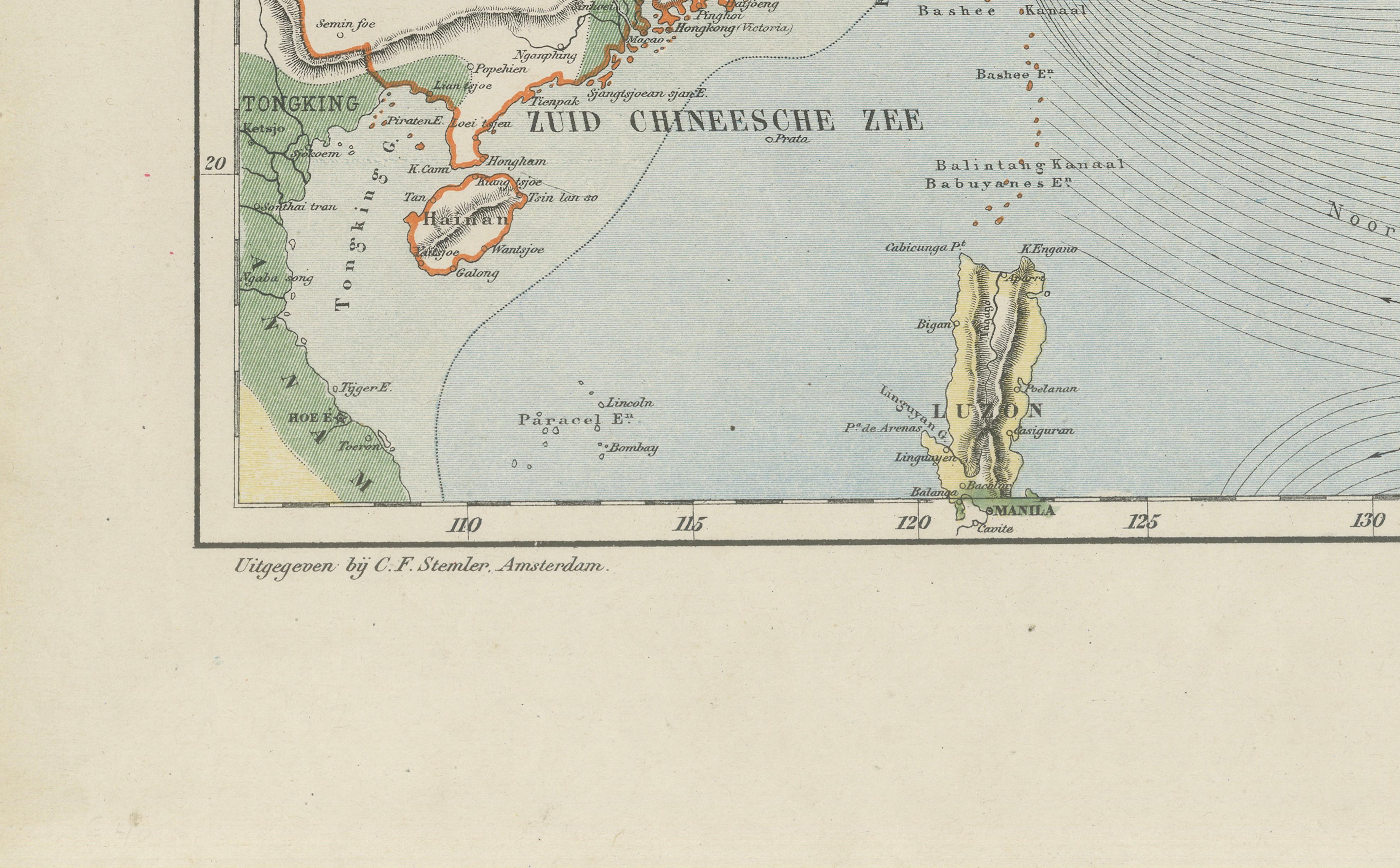 Antique Map of East Asia, Japan & Korea by J. Kuijper, circa 1860