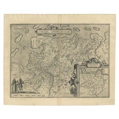 Antique Map of East Frisia by Ortelius, c.1595