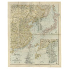 Antique Map of Eastern China, Japan and Korea by Stanford, 1898