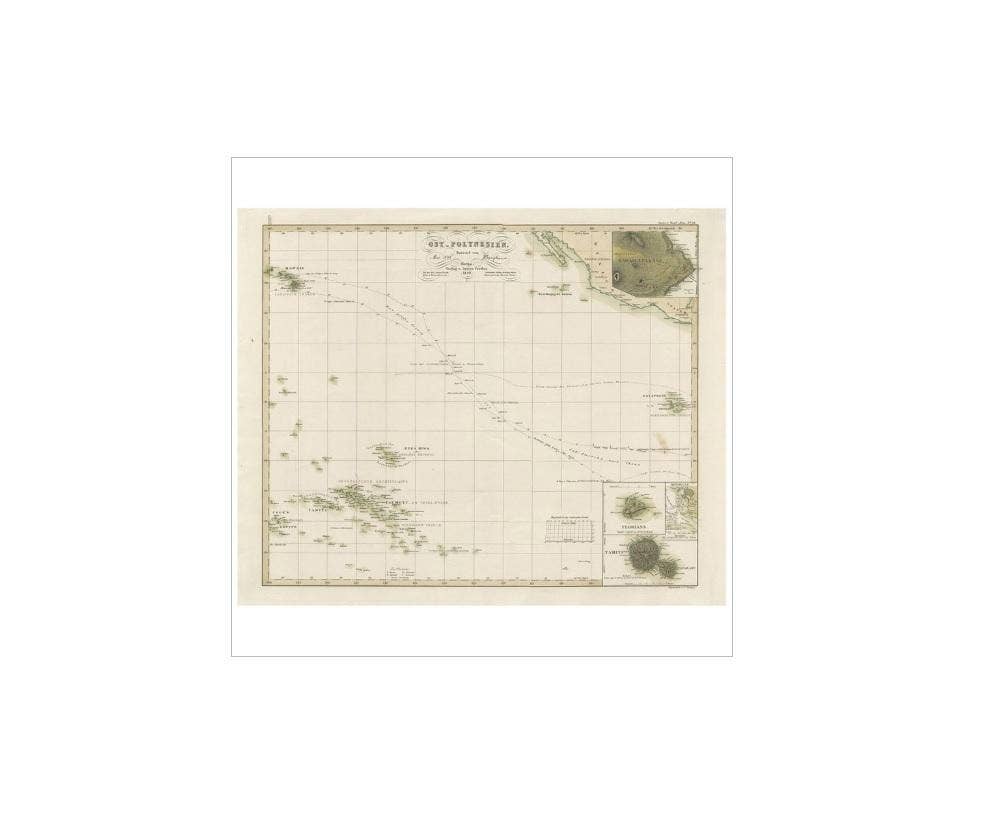 Antique Map of Eastern Polynesia, 1849