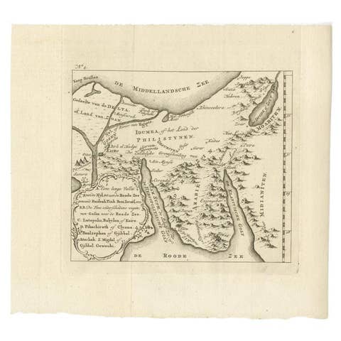 Antique Map of Edom, an Ancient Kingdom in Transjordan, 1773