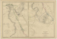 Antique Map of Egypt and Abyssinia by W. G. Blackie, 1859
