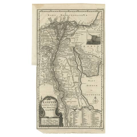 Antique Map of Egypt and the Nile River