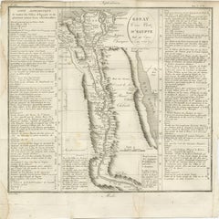 Antique Map of Egypt and the Nile Valley with City Index, 1715