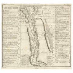 Carta geografica antica dell'Egitto e della Valle del Nilo con indice delle città, 1715